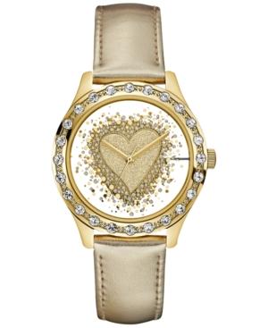 Guess Women's Gold-tone Leather Strap Watch 38mm U0909l2