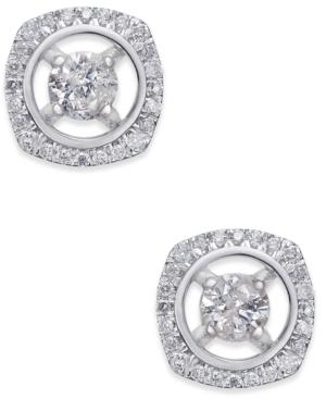 Diamond Open Halo Stud Earrings (1/3 Ct. T.w.) In 14k White Gold