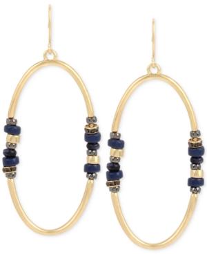 Kenneth Cole New York Gold-tone Beaded Gypsy Hoop Earrings