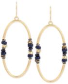 Kenneth Cole New York Gold-tone Beaded Gypsy Hoop Earrings