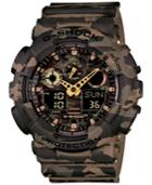 G-shock Men's Analog-digital Tan Camouflage Resin Strap Watch 55x51mm Ga100cm-5a