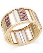 Thalia Sodi Gold-tone Snakeskin-inspired Bar Stretch Bracelet, Only At Macy's