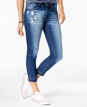 Indigo Rein Juniors' Released-hem Cropped Skinny Jeans