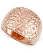 Textured Wide Ring In 14k Rose Gold