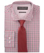 Nick Graham Multi-herringbone Dress Shirt And Red Tie Set