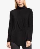 Vince Camuto Side-ruched Asymmetrical Turtleneck
