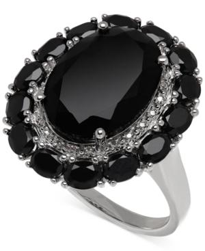 Onyx (20-4/5 Ct. T.w.) And Diamond Accent Ring In Sterling Silver