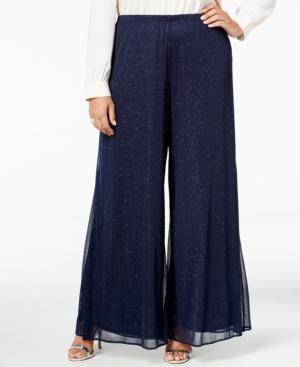 Msk Plus Size Mesh Sparkle Palazzo Pants