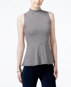 Bcx Juniors' Sleeveless Striped Peplum Top