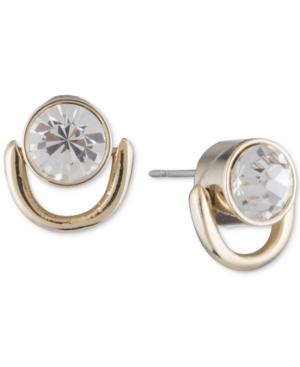 Dkny Gold-tone Crystal Ring Stud Earrings, Created For Macy's