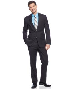 Kenneth Cole Reaction Black Mini-stripe Slim-fit Suit