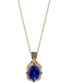 Le Vian Blueberry Tanzanite (2 Ct. T.w) And Diamond (1/5 Ct. T.w) Pendant Necklace In 14k Rose Gold