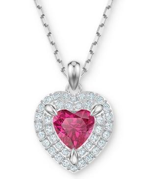 Swarovski Two-tone Crystal Heart 14-7/8 Pendant Necklace