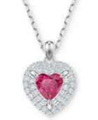Swarovski Two-tone Crystal Heart 14-7/8 Pendant Necklace
