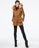 Bar Iii Faux-fur-trim Quilted Anorak