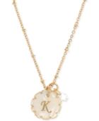 Lonna & Lilly Gold-tone Crystal & Initial Pendant Necklace