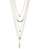 Vince Camuto Rose Gold-tone Multi-layer Pendant Necklace