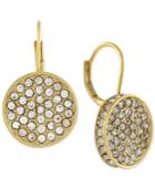 Vince Camuto Gold-tone Crystal Disc Drop Earrings