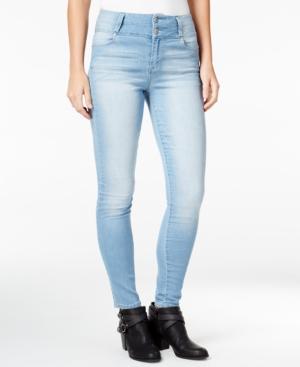 Tinseltown Juniors' High-waist Niki Light Wash Skinny Jeans