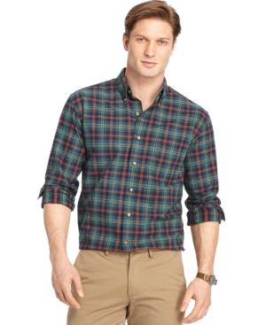 Izod Medium Long-sleeve Plaid Button-down Shirt
