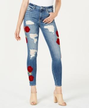Guess 1981 Velvet-rose Ripped Skinny Jeans