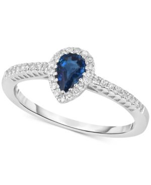 Sapphire (3/8 Ct. T.w.) & Diamond (1/8 Ct. T.w.) Ring In 14k White Gold