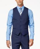 Alfani Men's Traveler Medium Blue Solid Slim-fit Vest, Only At Macy's