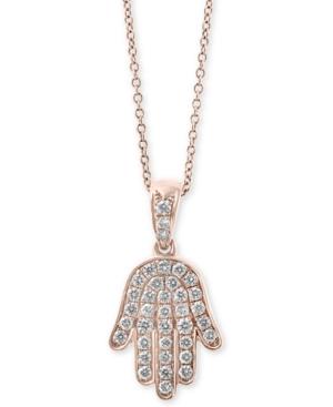 Effy Diamond Hamsa Hand 18 Pendant Necklace (1/4 Ct. T.w.) In 14k Rose Gold