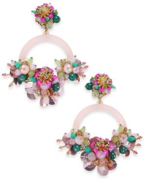 Kate Spade New York Sequin & Imitation Pearl 14k Gold-tone Plated Mixed Metal Hoop Earrings