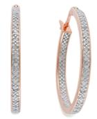 Victoria Townsend Rose-cut Diamond Hoop Earrings In 18k Gold Over Sterling Silver Or Sterling Silver (1/4 Ct. T.w.), 26.50mm