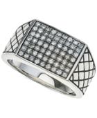 Esquire Men's Jewelry Diamond Cluster Ring (3/4 Ct. T.w.) In Sterling Silver, Created For Macy's