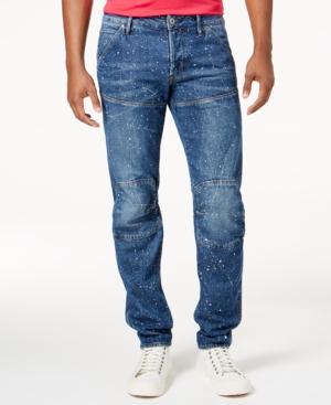 G-star Raw Men's 5620 Slim-fit Paint-splatter Jeans, Created For Macy's