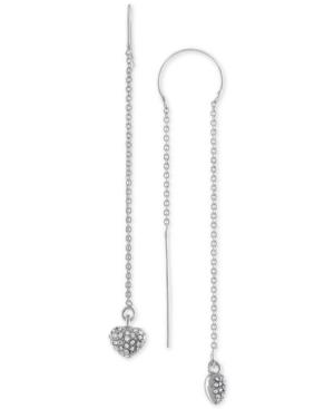 Rachel Rachel Roy Silver-tone Pave Heart Threader Earrings