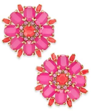 Kate Spade New York Trellis Blooms Gold-tone Crystal Earrings