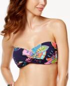 Anne Cole Cactus Floral-print Twist-front Bandeau Bikini Top Women's Swimsuit