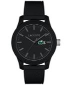 Lacoste Men's L.12.12 Black Silicone Strap Watch 43mm 2010766