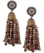 Lonna & Lilly Two-tone Crystal & Bead Tassel Drop Earrings