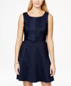As U Wish Juniors' Pintucked Fit-and-flare Dress