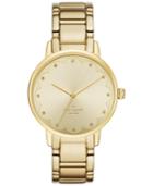 Kate Spade New York Women's Gold-tone Stainless Steel Bracelet Watch 34mm Ksw1047