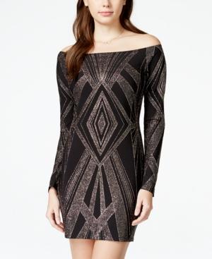 Jump Juniors' Off-the-shoulder Glitter Bodycon Dress