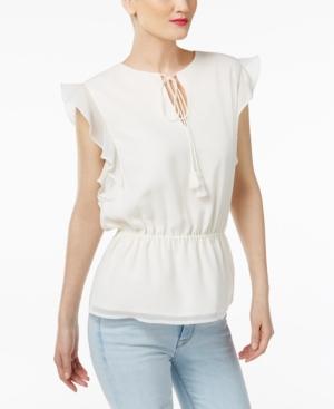 Cr By Cynthia Rowley Ruffled-sleeve Top, Created For Macy's