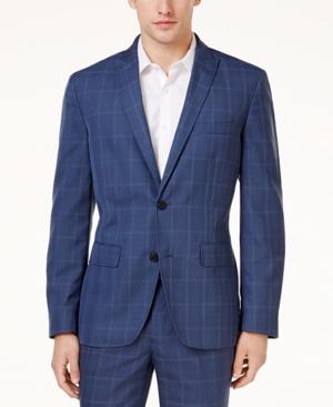 Inc International Concepts Men's Slim-fit Blue Glen Plaid Blazer, Created For Macy's