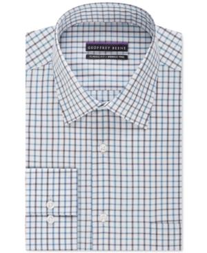 Geoffrey Beene Non-iron Big And Tall Danish Blue Check Dress Shirt