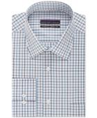 Geoffrey Beene Non-iron Big And Tall Danish Blue Check Dress Shirt