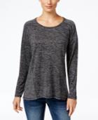 Style & Co. Marled Seam-detail Top, Only At Macy's