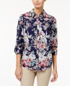 Charter Club Cotton Floral-print Shirt, Created For Macy's