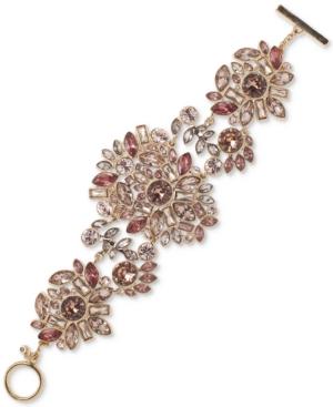 Givenchy Gold-tone Multi-crystal Cluster Toggle Bracelet