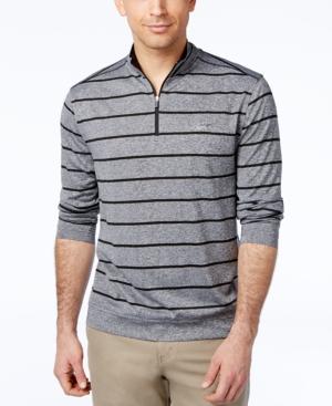 Greg Norman For Tasso Elba Men's Quarter-zip Striped Sweatshirt, Only At Macy's