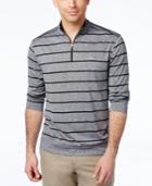 Greg Norman For Tasso Elba Men's Quarter-zip Striped Sweatshirt, Only At Macy's