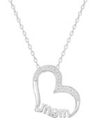 Giani Bernini Cubic Zirconia Mom Pave Heart Pendant Necklace, Only At Macy's